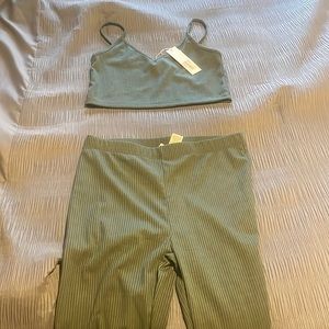 Forever 21 2 piece olive green set